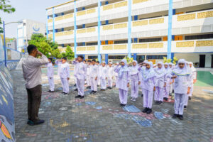 Anak-anak yang tergabung dalam TIP mengikuti Pelatihan Baris-Berbaris